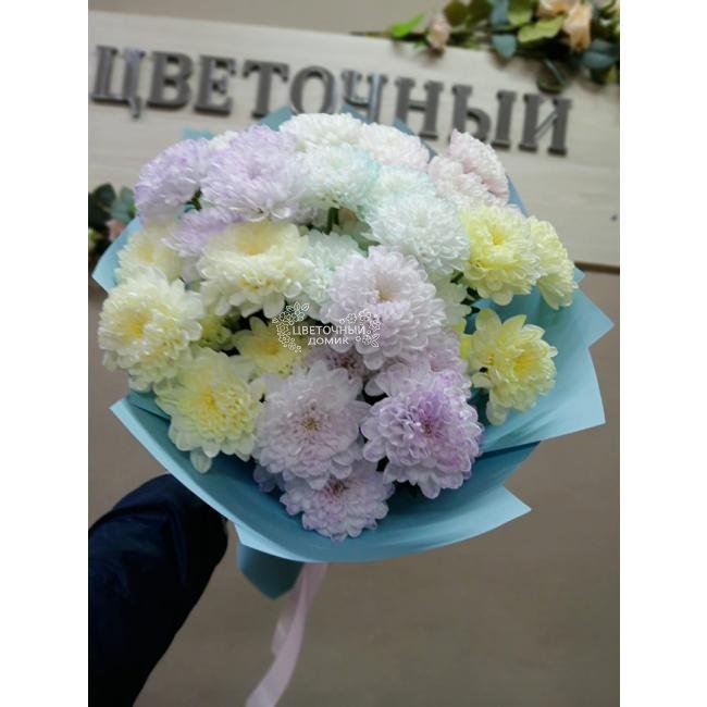 Букет с хризантемами &laquo;Жемчуг&raquo; 