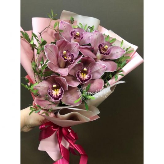 Букет с орхидеями &laquo;Пряный латте&raquo;