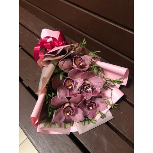 Букет с орхидеями &laquo;Пряный латте&raquo;