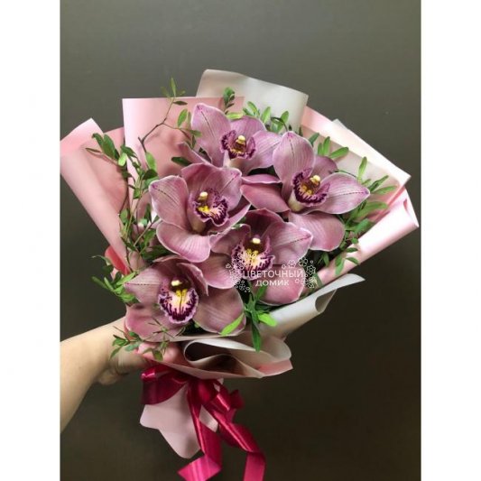 Букет с орхидеями &laquo;Пряный латте&raquo;