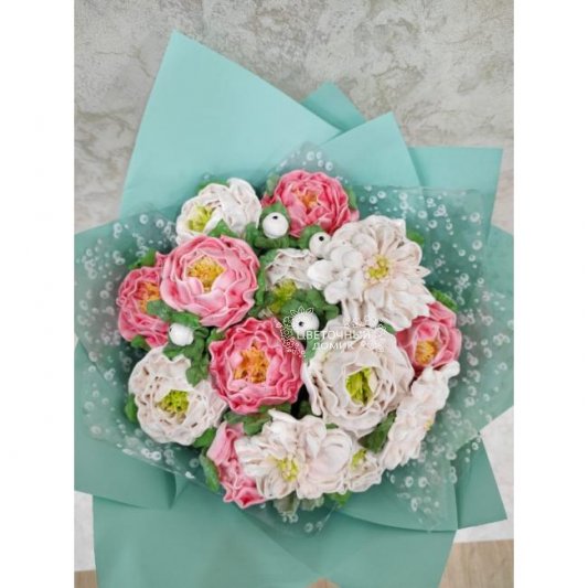 Зефирный букет &laquo;Цветочная фантазия&raquo; (заказ за 3-5 дней)