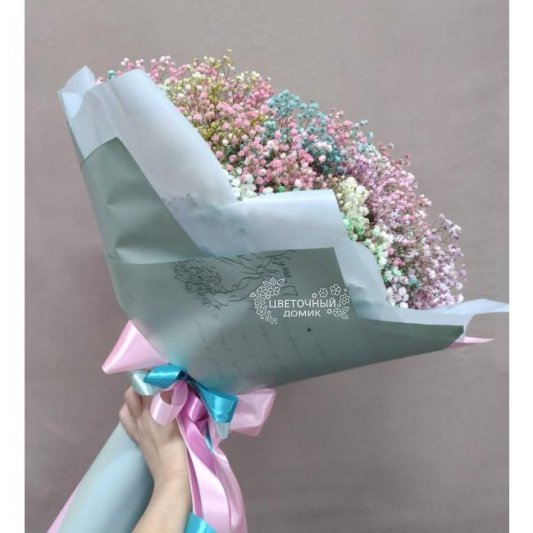 Букет из гипсофилы &laquo;Радуга&raquo;