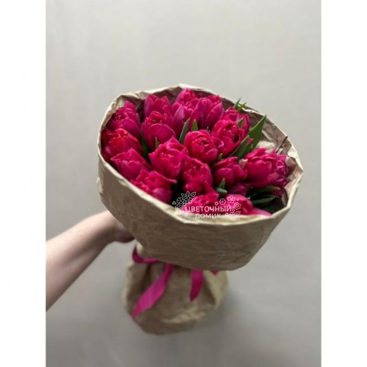 Букеты с тюльпанами &laquo;19 пионовидных тюльпанов&raquo;