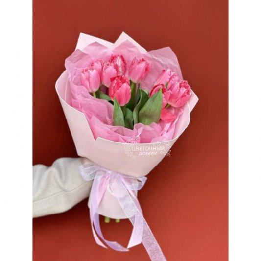 Букет с тюльпанами &laquo;Розовое золото&raquo;