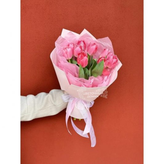 Букет с тюльпанами &laquo;Розовое золото&raquo;