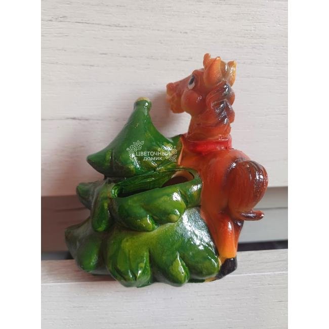 Фигурка-копилка Лошадь с елочкой 