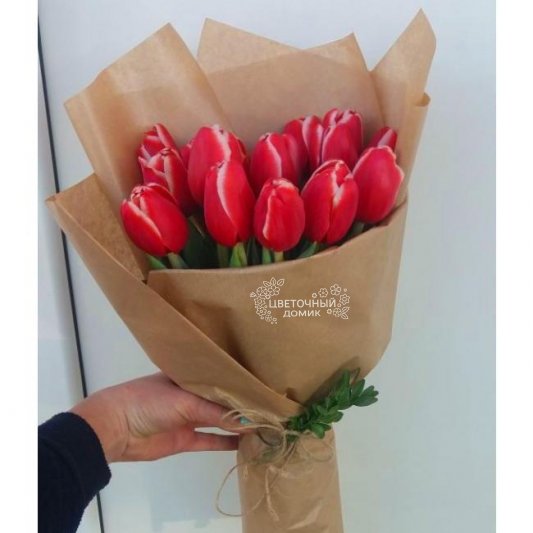 Букет с тюльпанами &laquo;15 розовых тюльпанов&raquo;