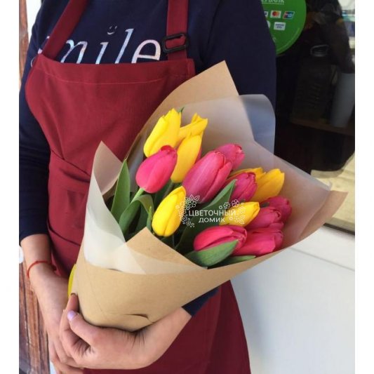 Букет из тюльпанов &laquo;Фламенко&raquo;